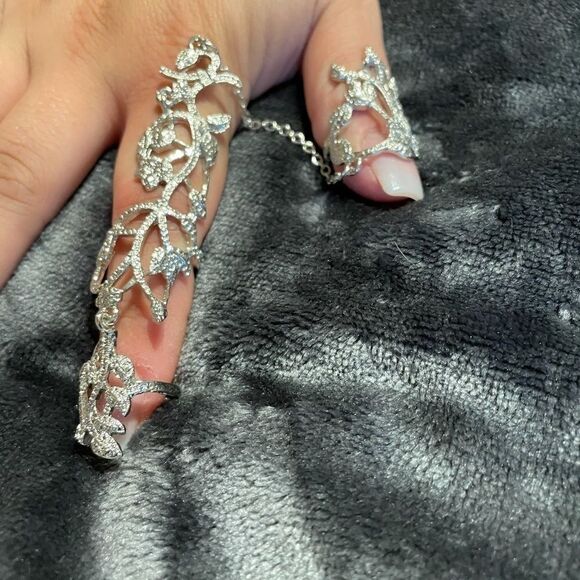 FASHION 2 PIECE RING SET IN SILVER TONE‎ - Picture 3 of 5